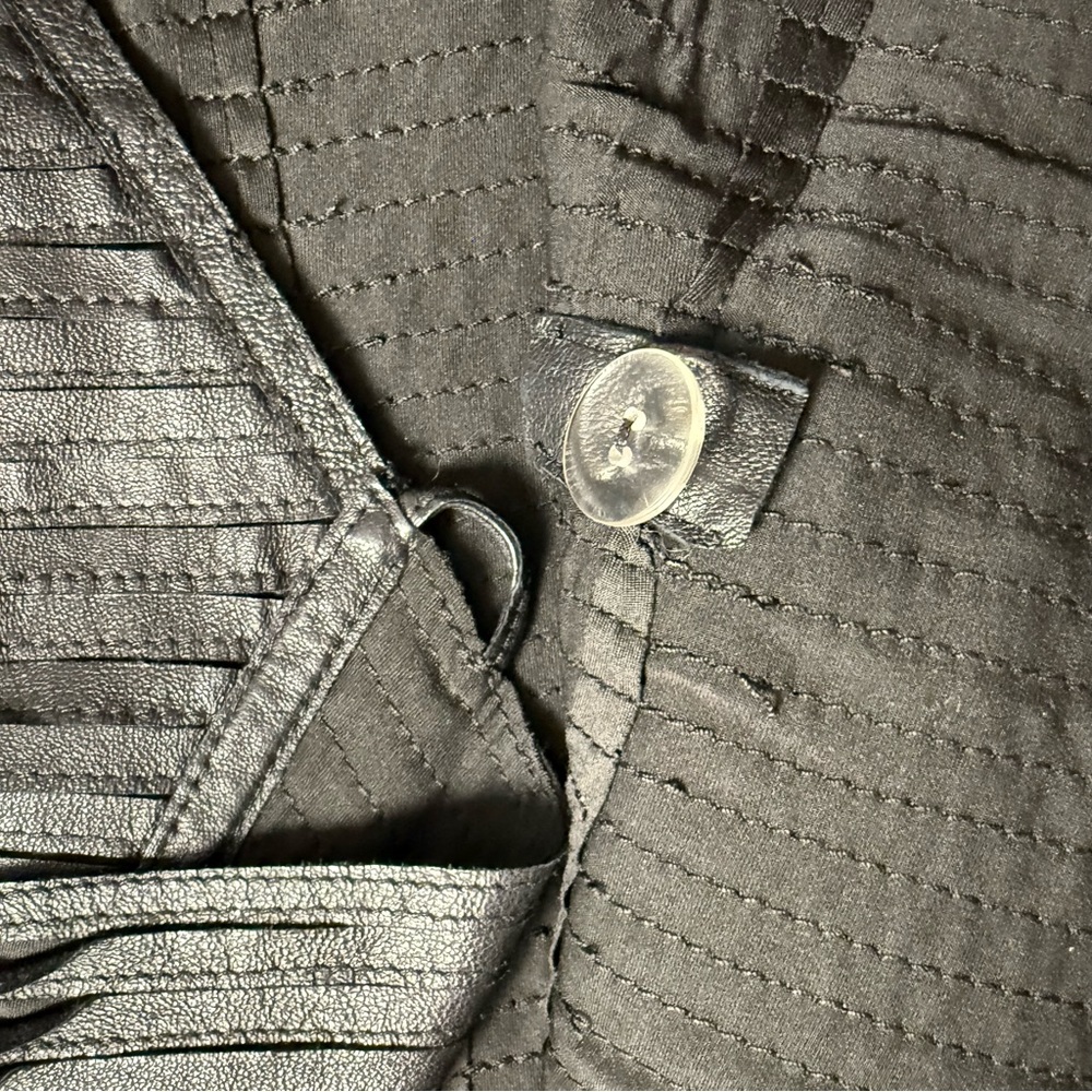 SCOOP NYC Black Textured Genuine Leather Jacket Moto Chic Asymmetrical Size S - Picture 9 of 16